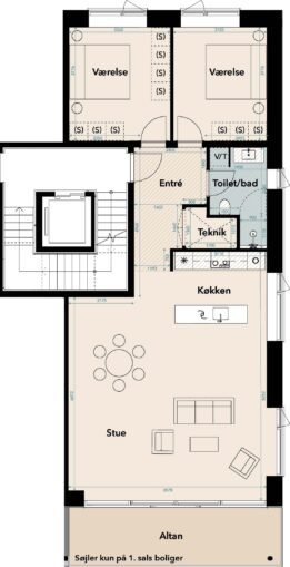 Plantegning for: Gambøtvej 33 1. th.