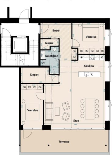 Plantegning for: Gambøtvej 41 st. tv.