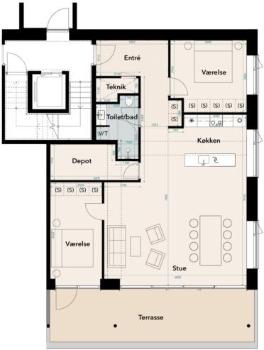 Plantegning for: Gambøtvej 41 st. tv.